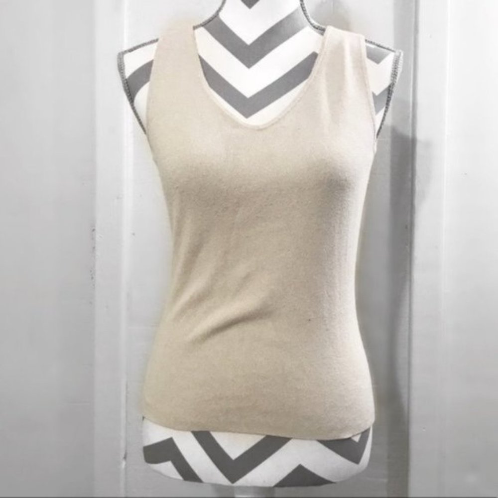 Ann Taylor Cream Sleeveless Top